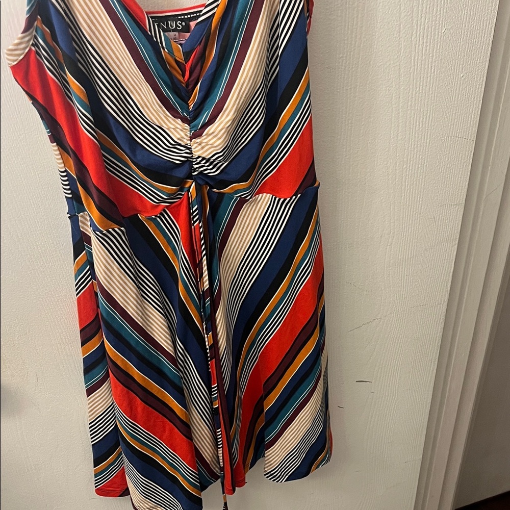 VENUS // multiColor Striped skater Dress